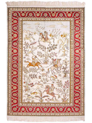 Seidenteppich - China Seide - 184 x 125 cm - beige