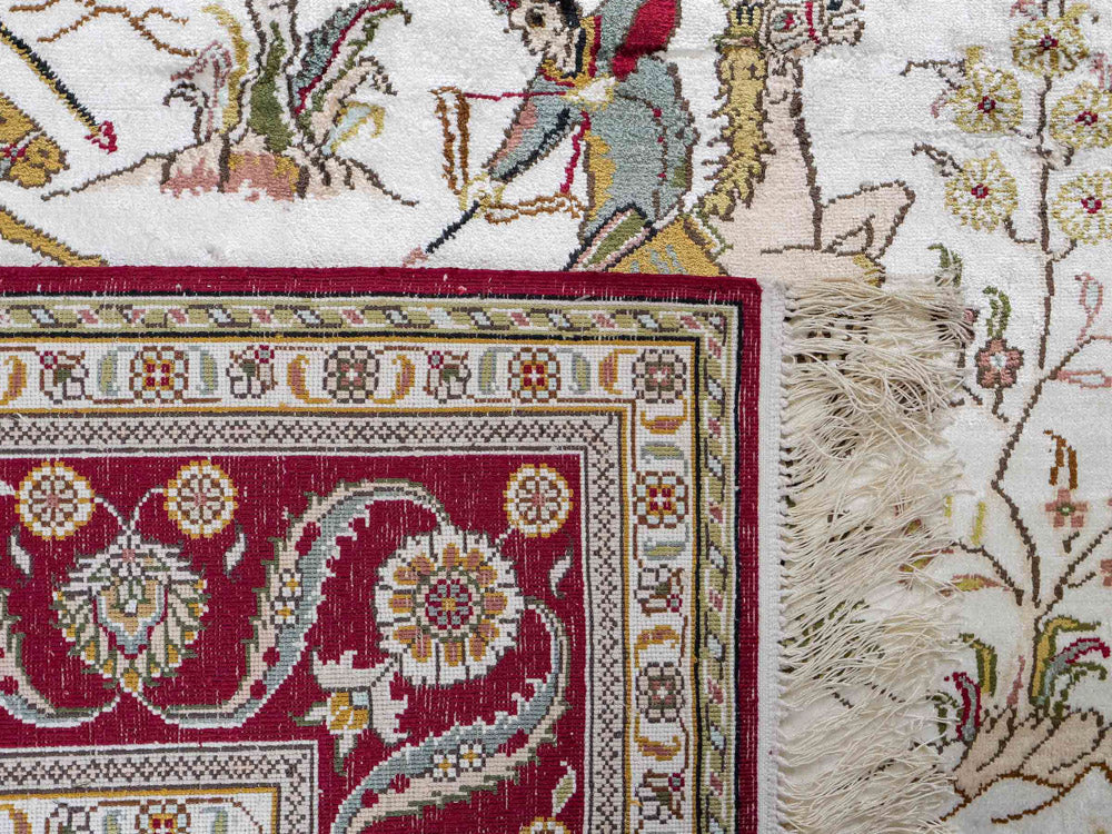 Dywan z jedwabiu - jedwab chiński - 180 x 123 cm - beżowy