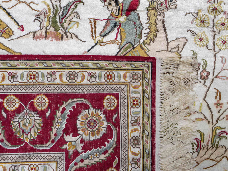 Dywan z jedwabiu - jedwab chiński - 180 x 123 cm - beżowy