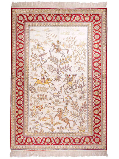 Chiński jedwab Dywan 127x185cm - Dywan orientalny