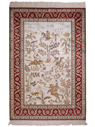 Chiński jedwab Dywan 126x183cm - Dywan orientalny