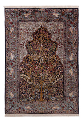 Jedwabny dywan - Kashmir Silk - 185 x 122 cm - ciemnobrązowy