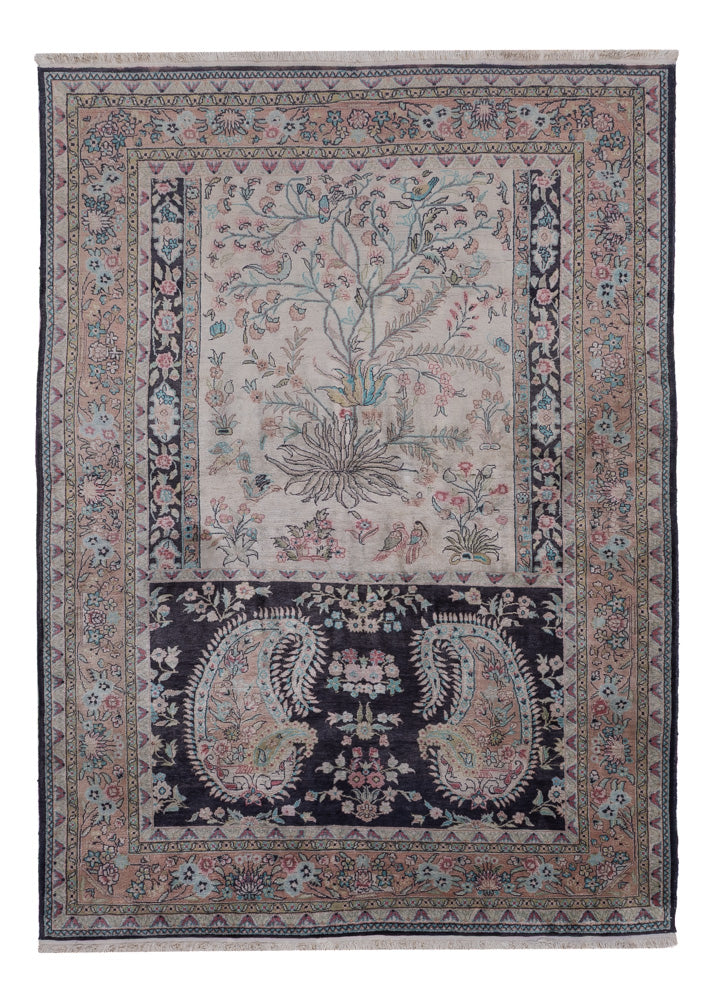 Jedwabny dywan - Kashmir Silk - 178 x 123 cm - beżowy