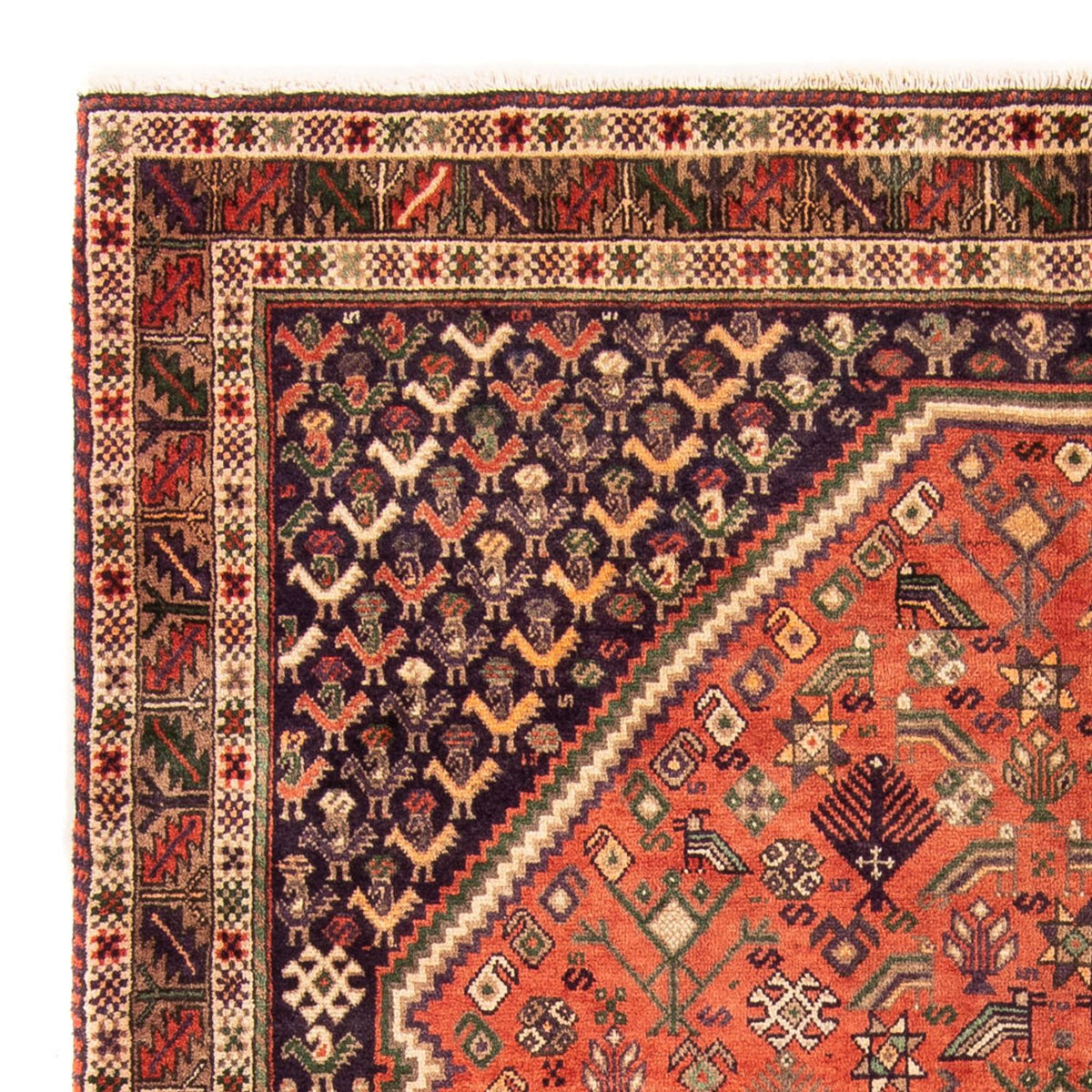 Perski dywan - Nomadyczny - 205 x 158 cm - pomarańczowy