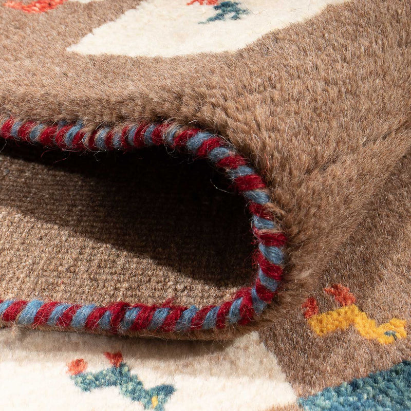 Dywan Gabbeh - perski - 139 x 82 cm - brązowy