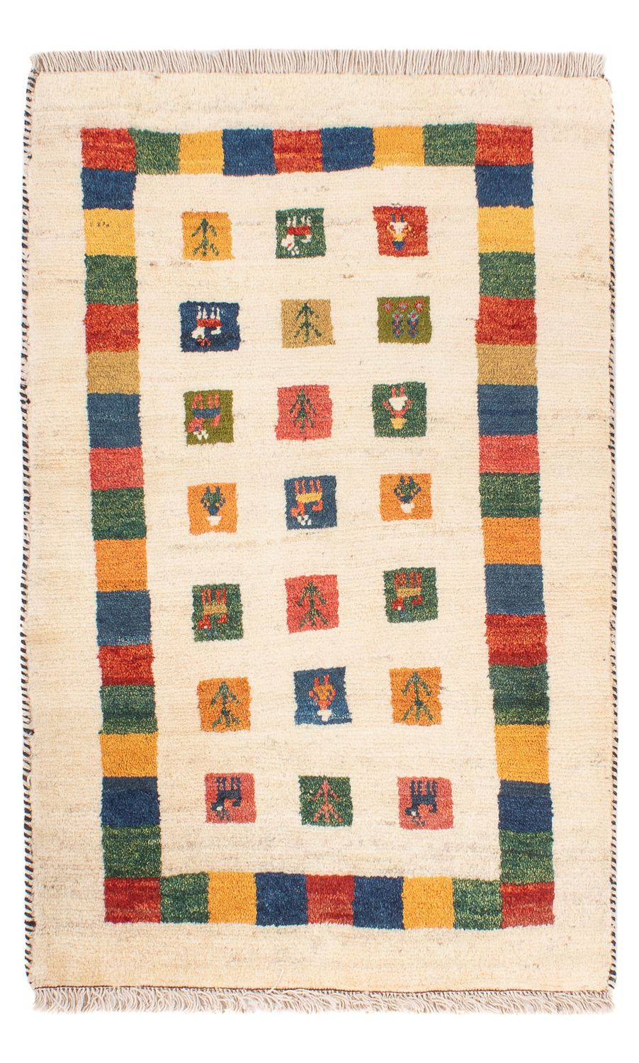 Dywan Gabbeh - perski - 122 x 76 cm - wielokolorowy