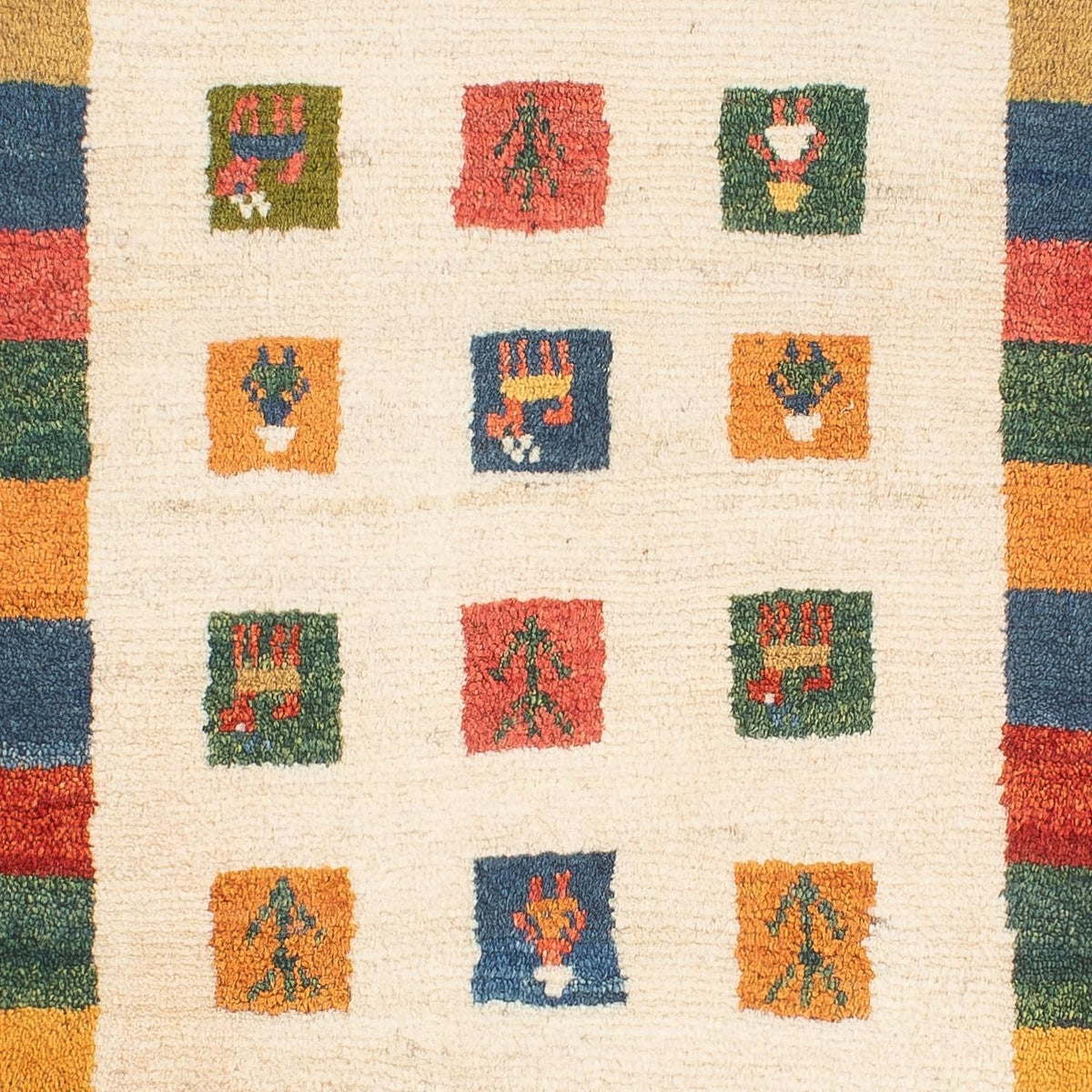 Dywan Gabbeh - perski - 122 x 76 cm - wielokolorowy