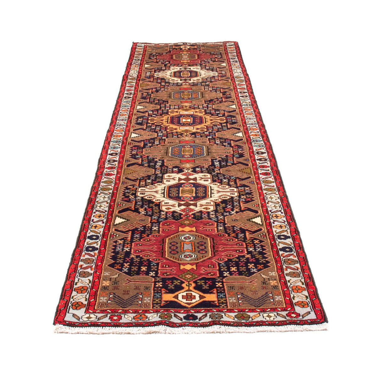 Biegacz Perski dywan - Nomadyczny - 385 x 85 cm - ciemnoniebieski