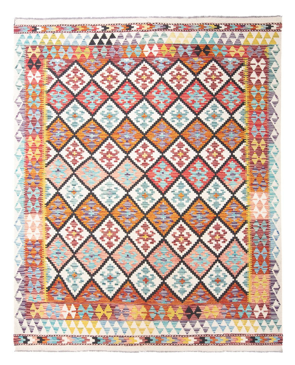 Dywan Kelim - Splash - 239 x 200 cm - wielokolorowy