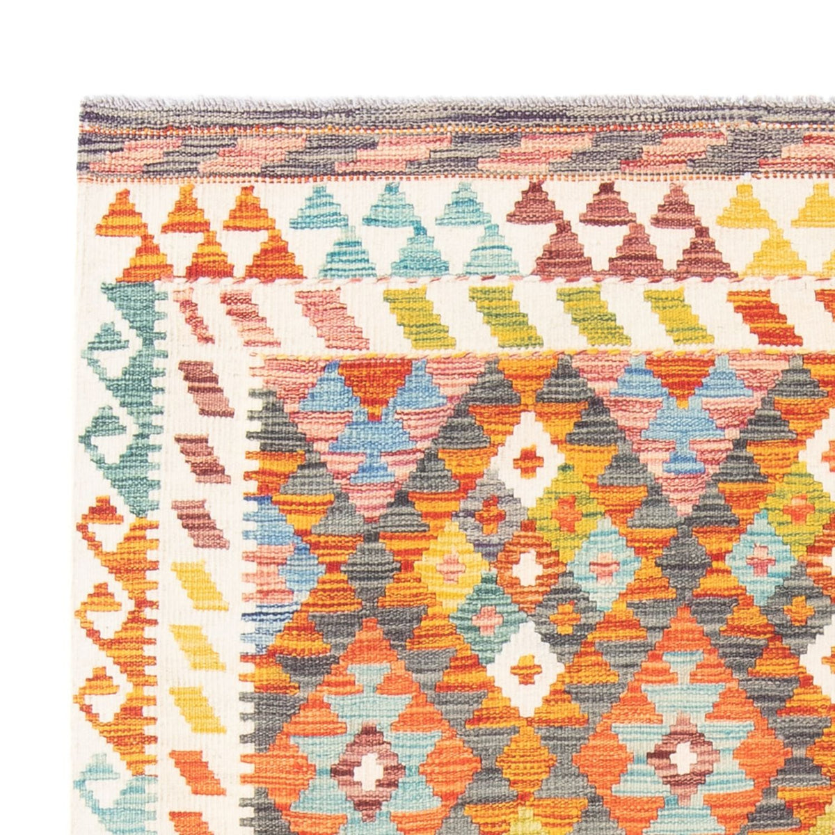 Dywan Kelim - Splash - 195 x 156 cm - wielokolorowy