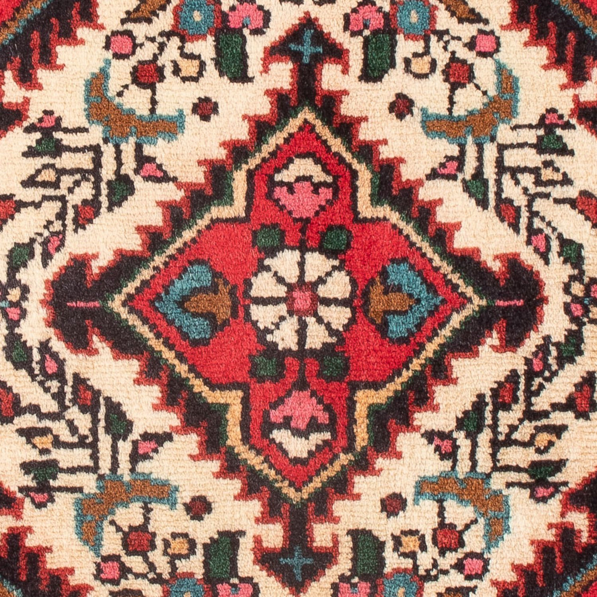 Perski dywan - Nomadyczny - 62 x 47 cm - kremowy