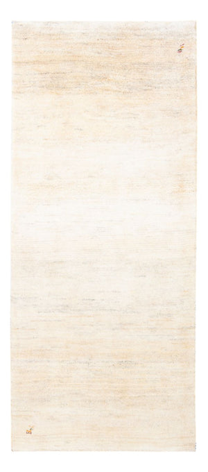 Biegacz Dywan Gabbeh - perski - 193 x 83 cm - naturalna biel