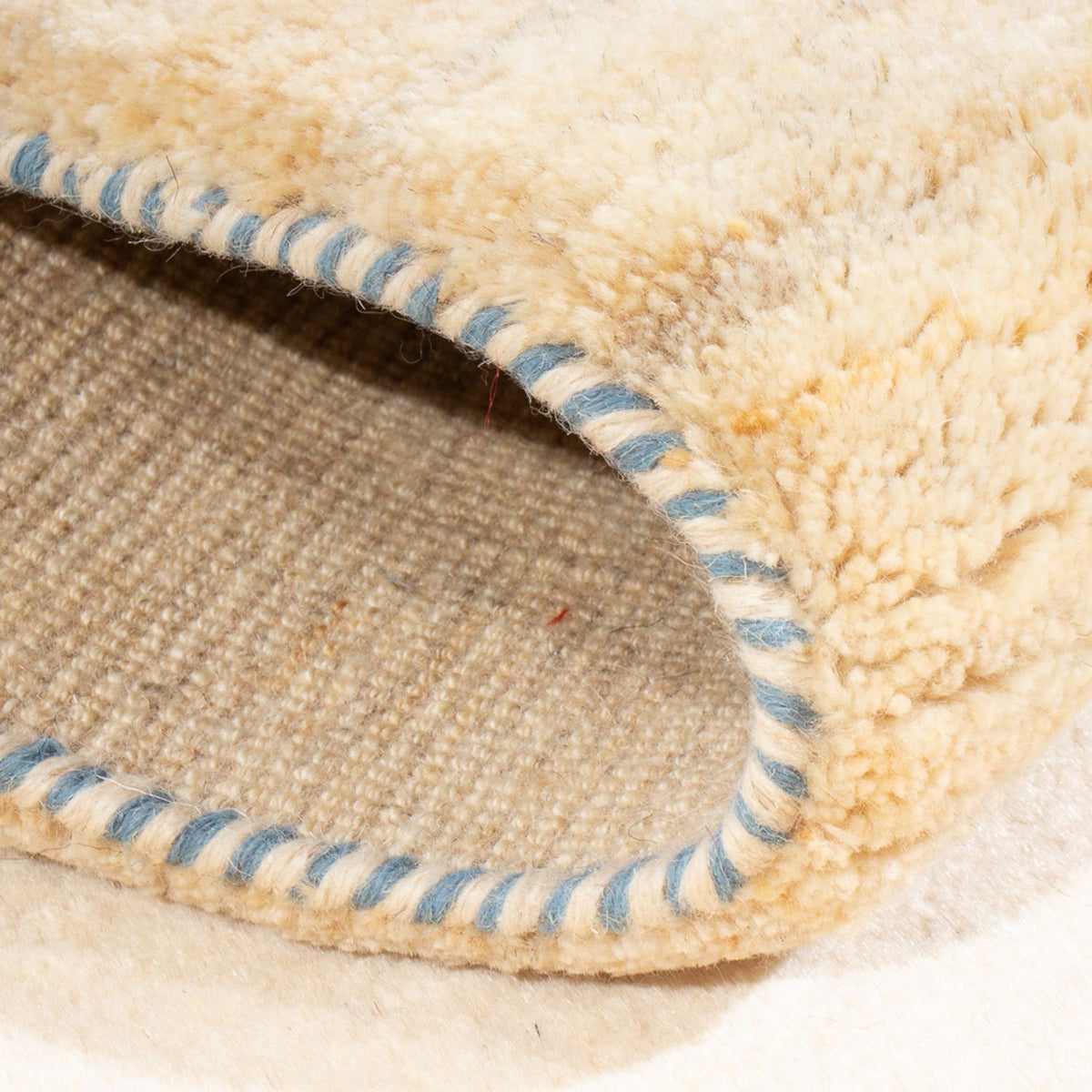 Biegacz Dywan Gabbeh - perski - 193 x 83 cm - naturalna biel