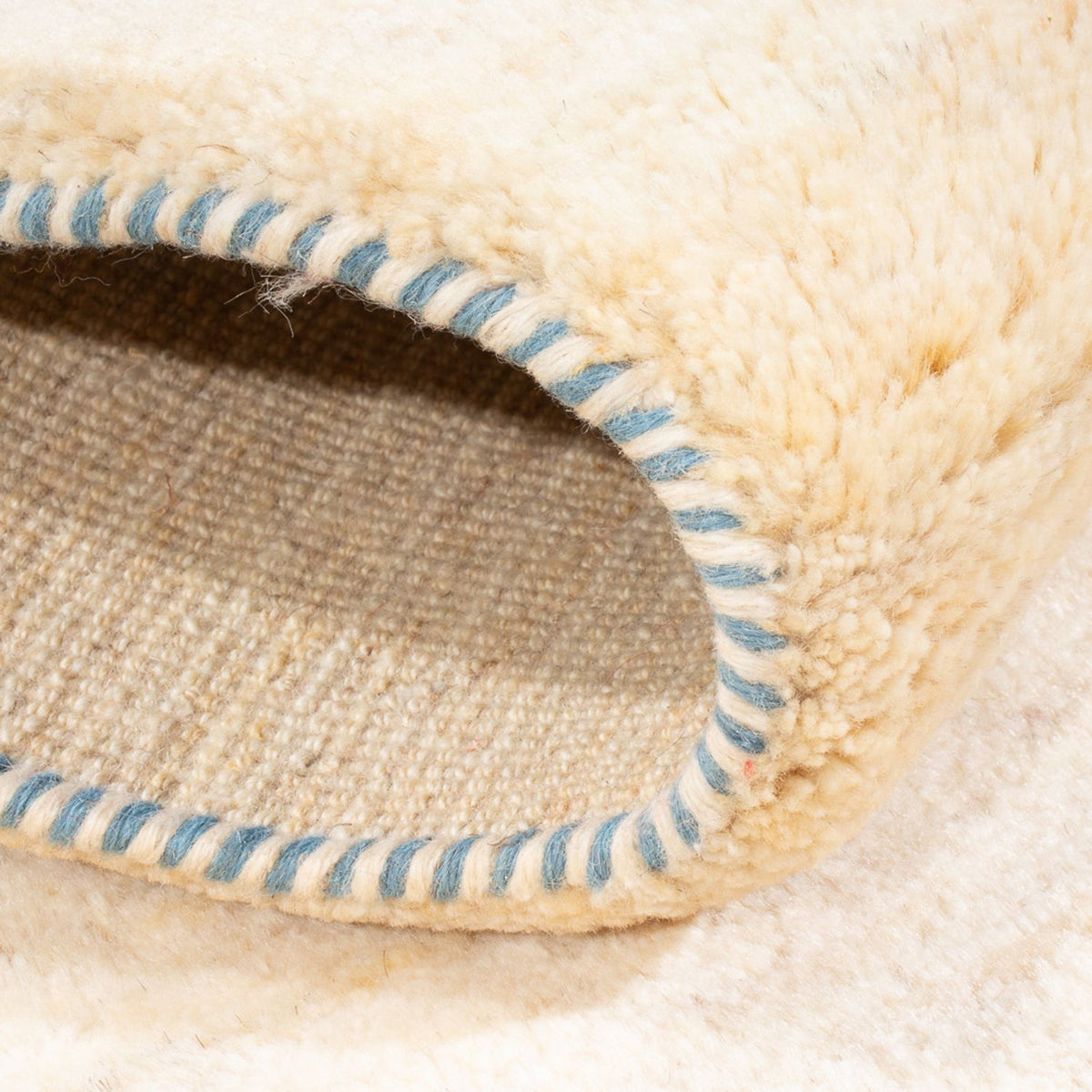 Biegacz Dywan Gabbeh - perski - 245 x 79 cm - naturalna biel