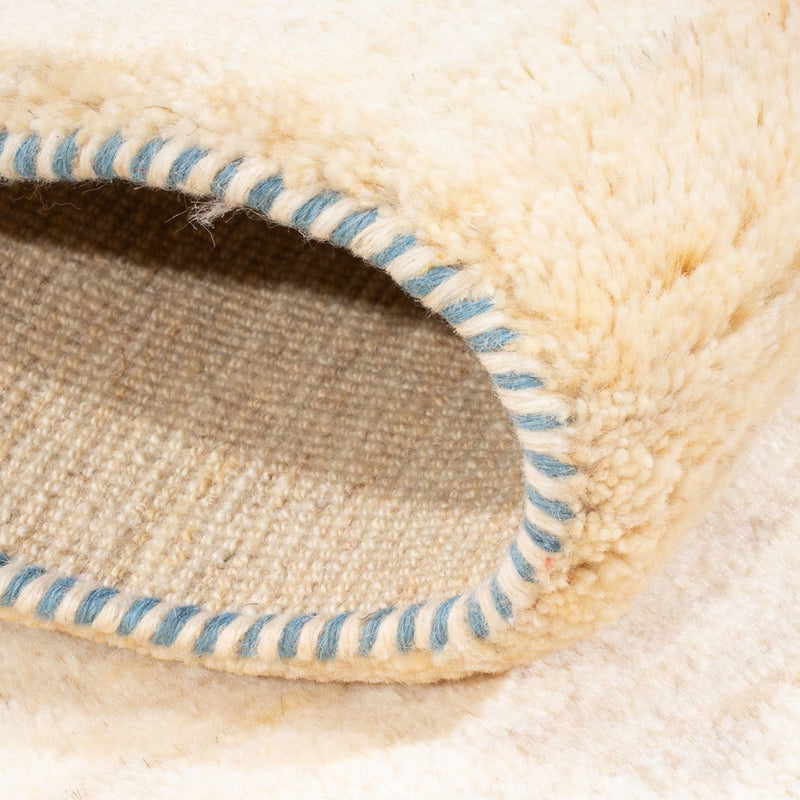 Biegacz Dywan Gabbeh - perski - 245 x 79 cm - naturalna biel