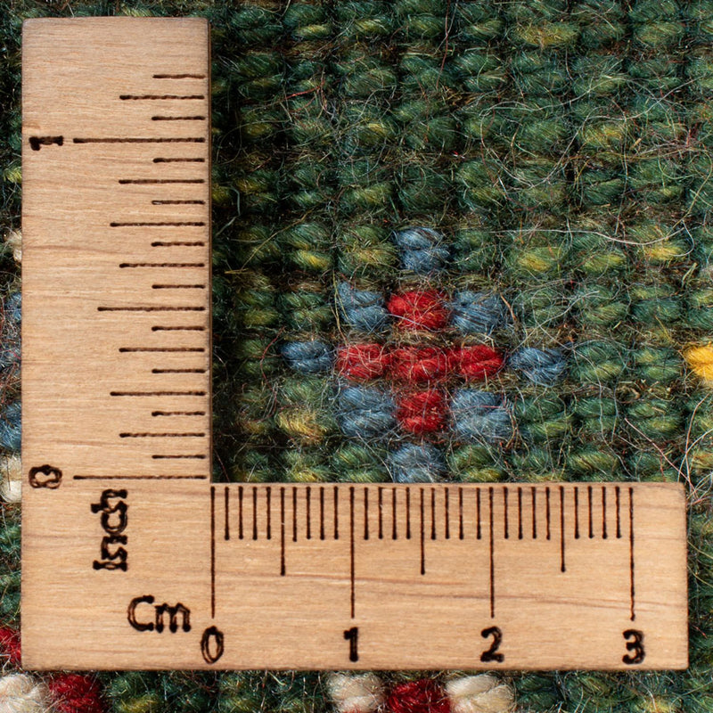 Dywan Gabbeh - perski - 89 x 62 cm - zieleń morska