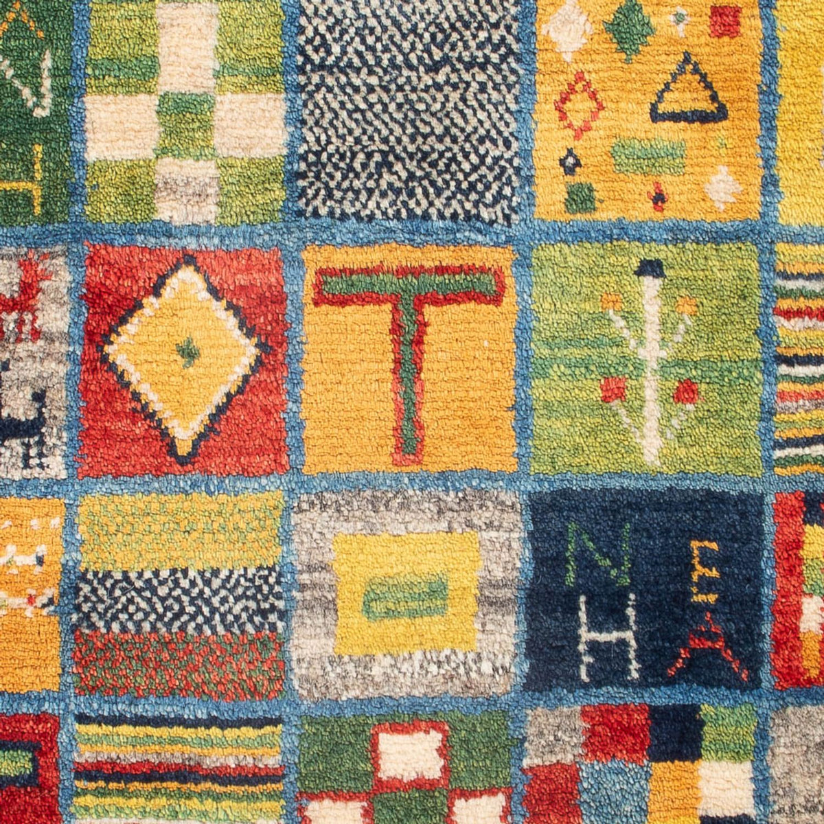 Dywan Gabbeh - perski - 98 x 61 cm - wielokolorowy