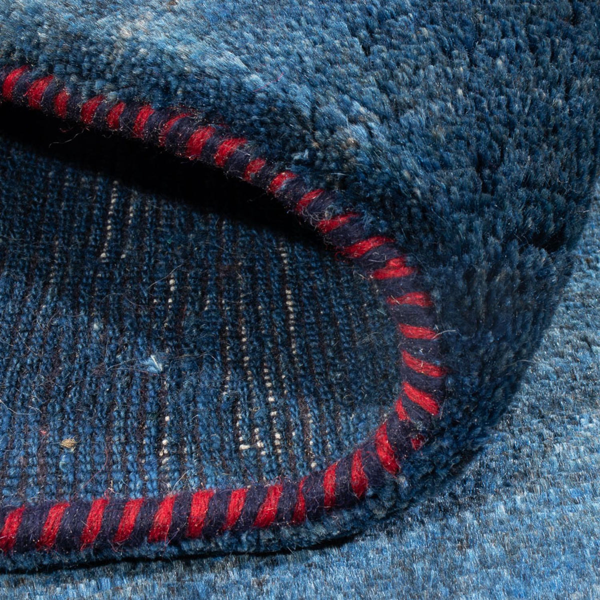 Dywan Gabbeh - perski - 201 x 151 cm - niebieski