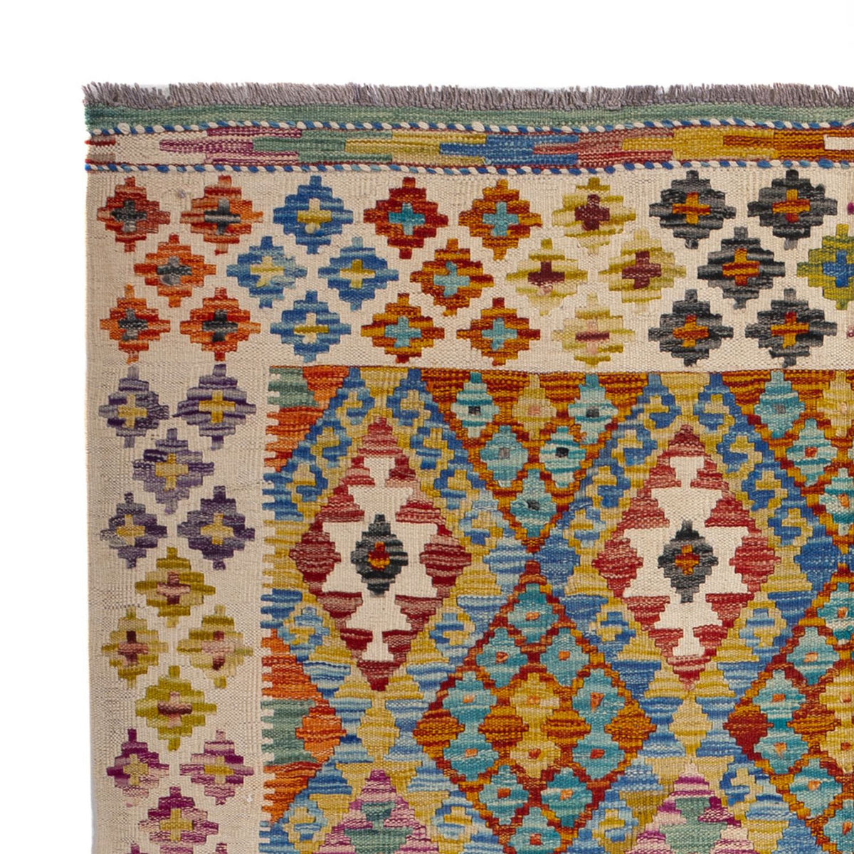 Dywan Kelim - Splash - 197 x 150 cm - wielokolorowy