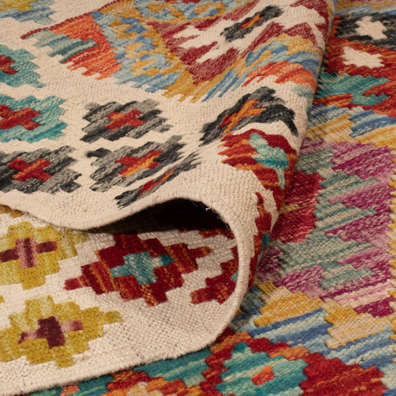 Dywan Kelim - Splash - 197 x 150 cm - wielokolorowy