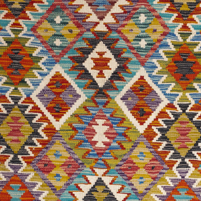 Dywan Kelim - Splash kwadratowy  - 154 x 154 cm - wielokolorowy