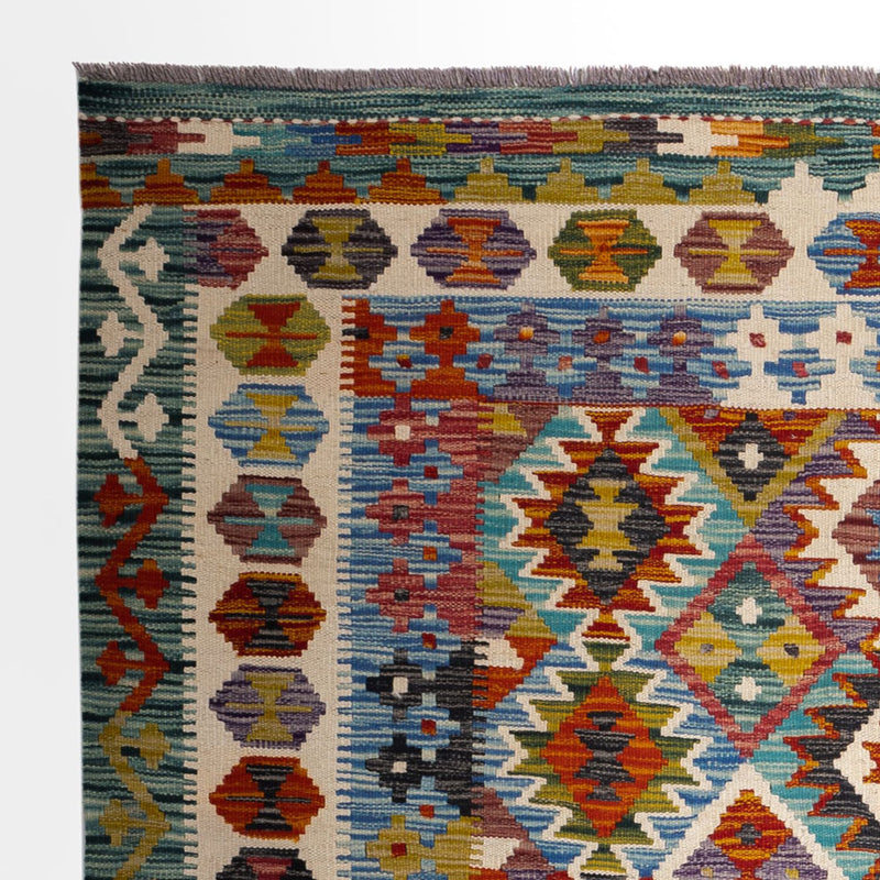 Dywan Kelim - Splash kwadratowy  - 154 x 154 cm - wielokolorowy