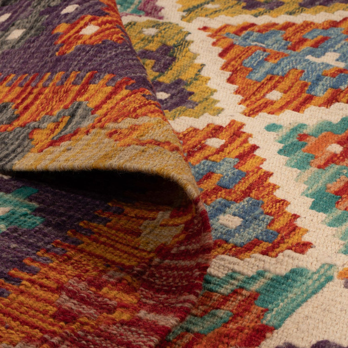 Dywan Kelim - Splash - 158 x 152 cm - wielokolorowy