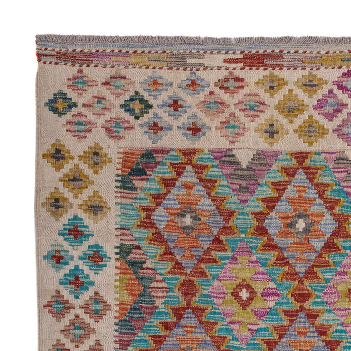 Dywan Kelim - Splash - 198 x 150 cm - wielokolorowy