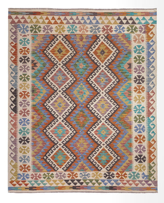 Dywan Kelim - Splash - 197 x 156 cm - wielokolorowy