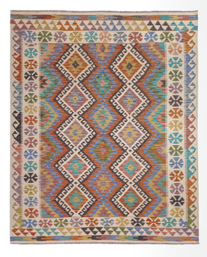 Dywan Kelim - Splash - 197 x 156 cm - wielokolorowy