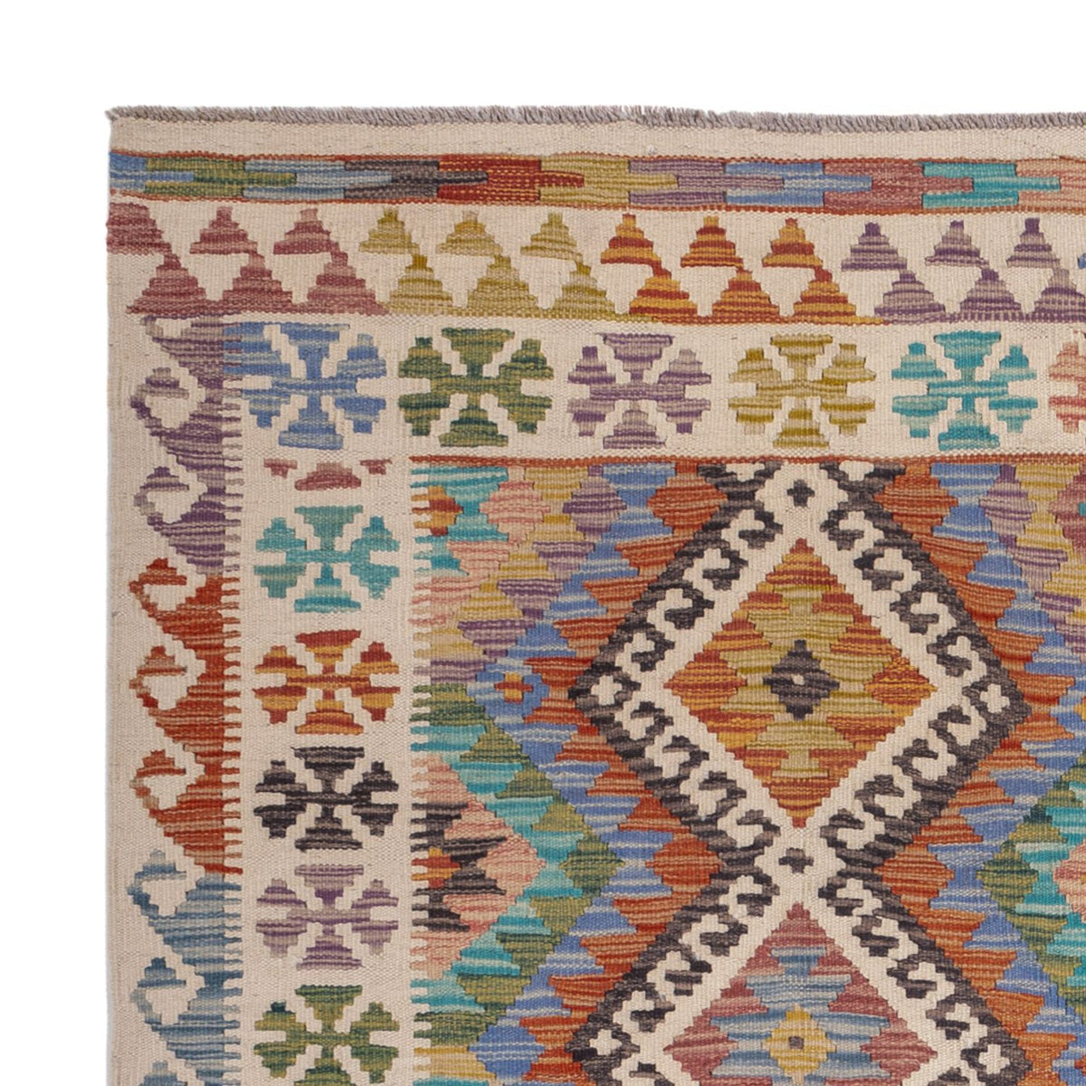 Dywan Kelim - Splash - 197 x 156 cm - wielokolorowy