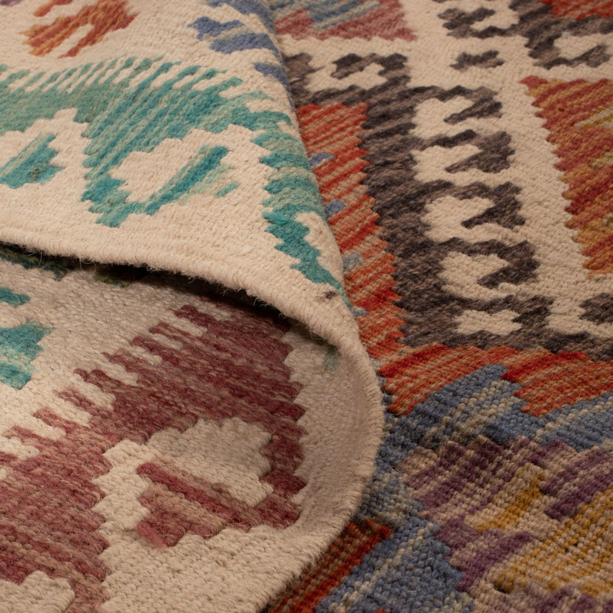 Dywan Kelim - Splash - 197 x 156 cm - wielokolorowy