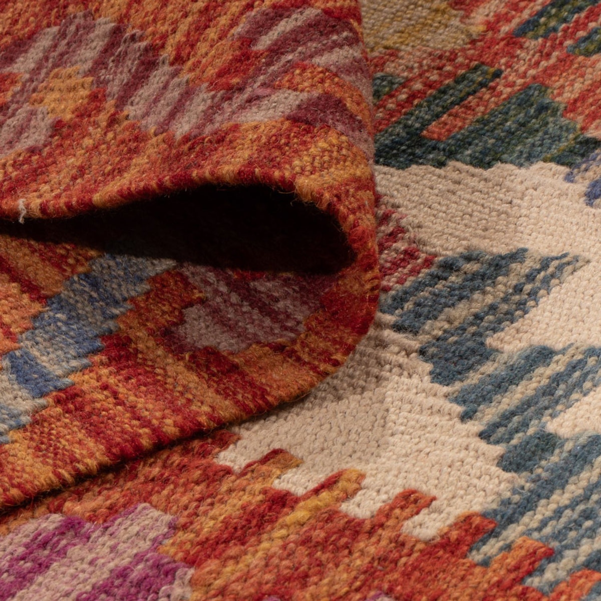 Dywan Kelim - Splash - 198 x 149 cm - wielokolorowy