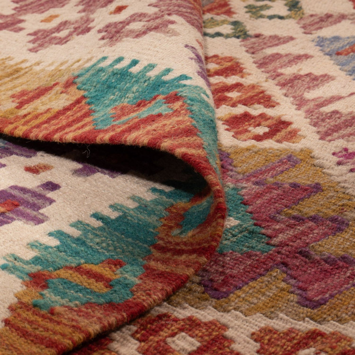 Dywan Kelim - Splash - 246 x 204 cm - wielokolorowy