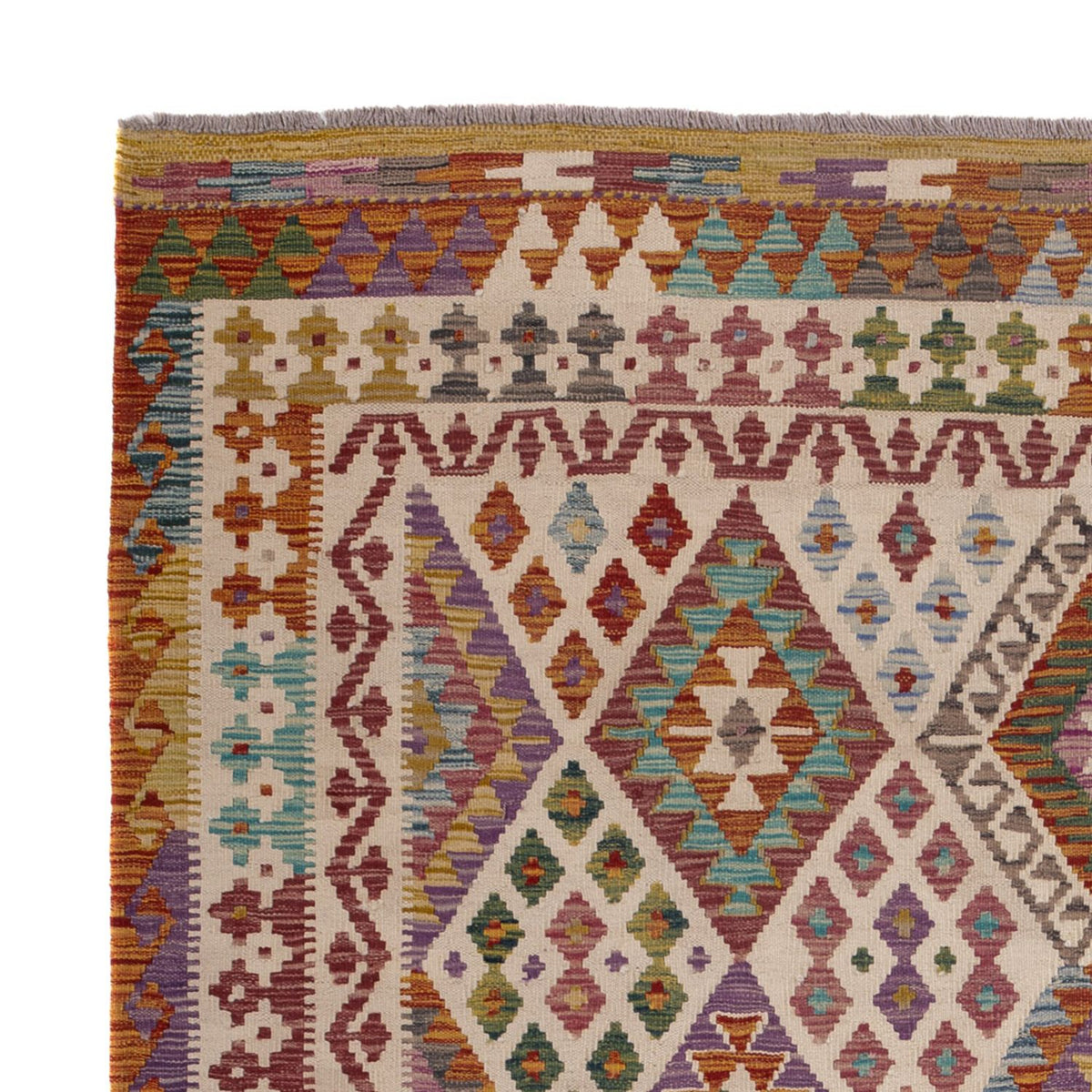 Dywan Kelim - Splash - 243 x 201 cm - wielokolorowy