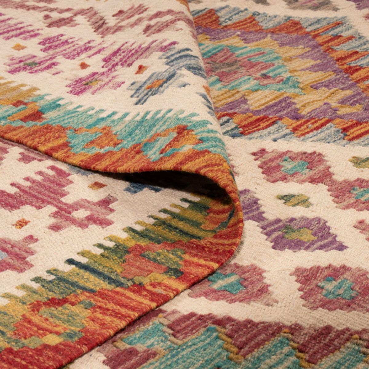 Dywan Kelim - Splash - 243 x 201 cm - wielokolorowy