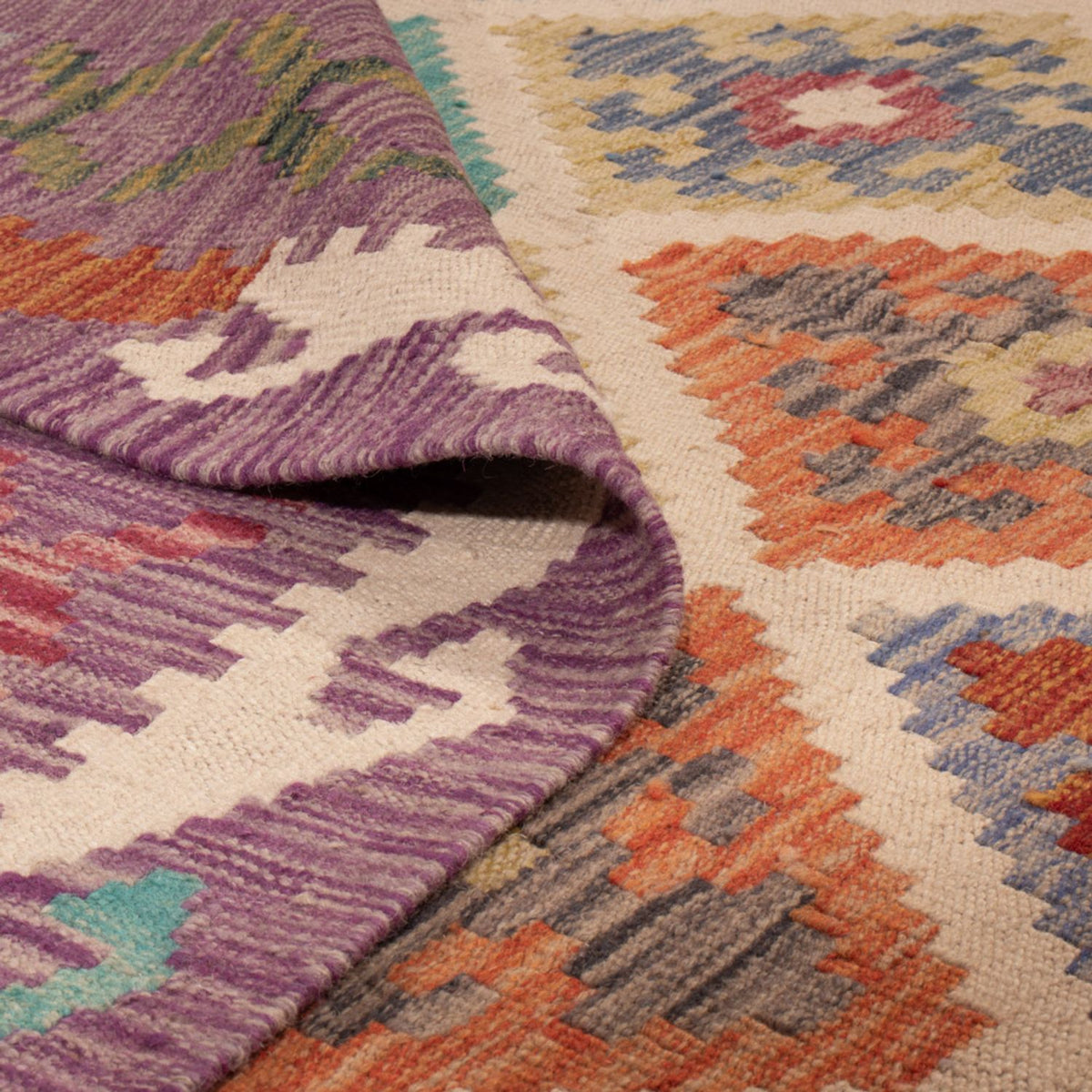 Dywan Kelim - Splash - 246 x 206 cm - wielokolorowy