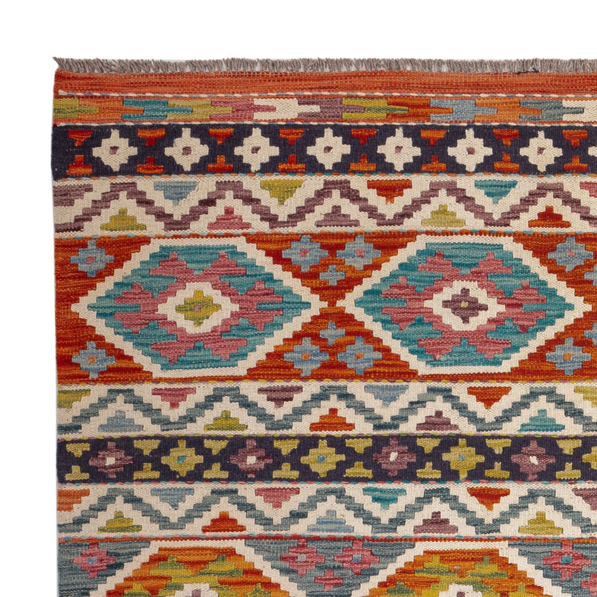 Dywan Kelim - Splash - 197 x 154 cm - wielokolorowy