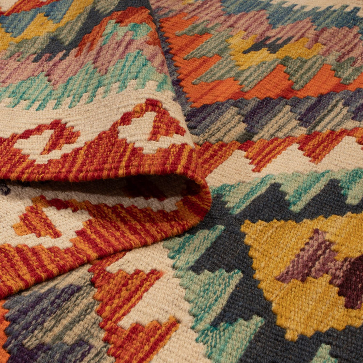 Biegacz Dywan Kelim - Splash - 233 x 87 cm - wielokolorowy