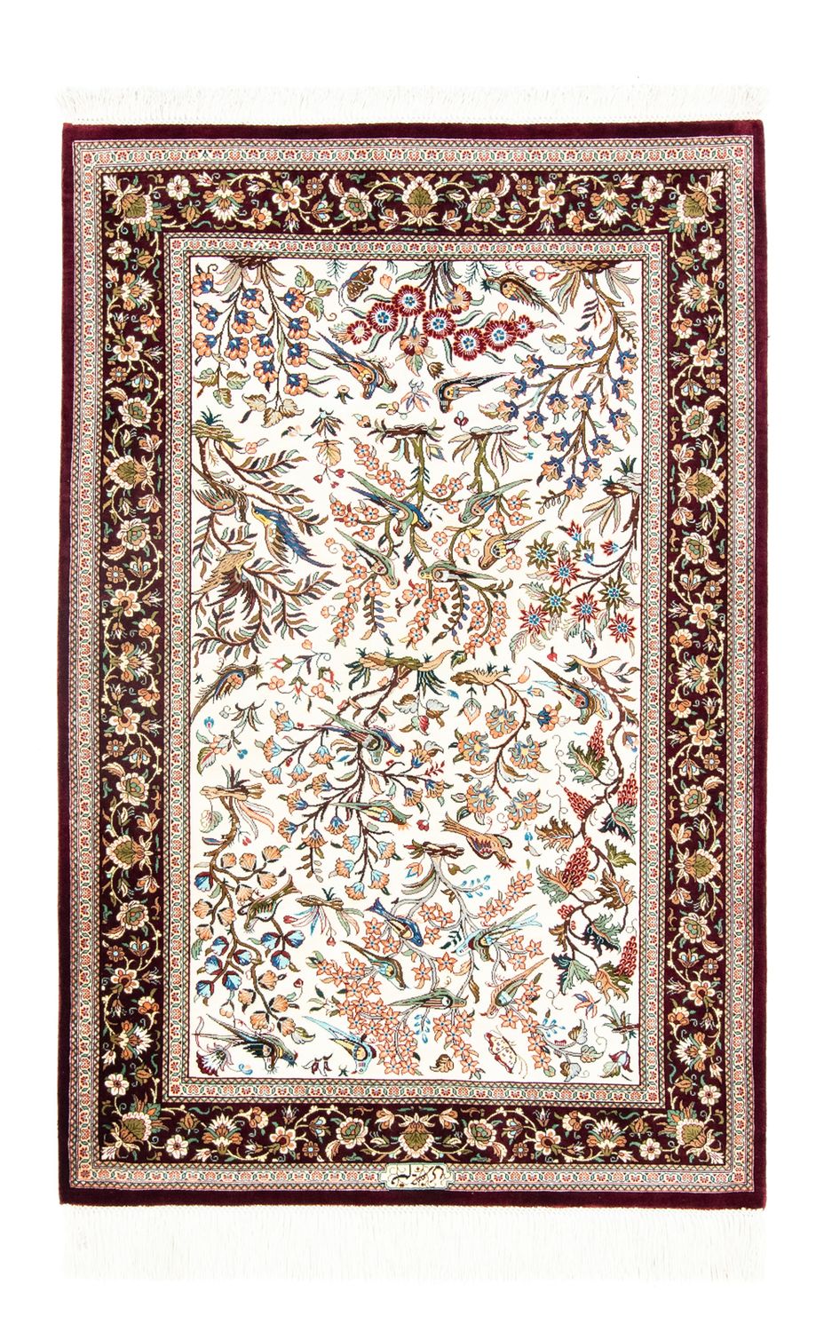 Jedwabny dywan - Ghom Silk - Premium - 123 x 80 cm - beżowy
