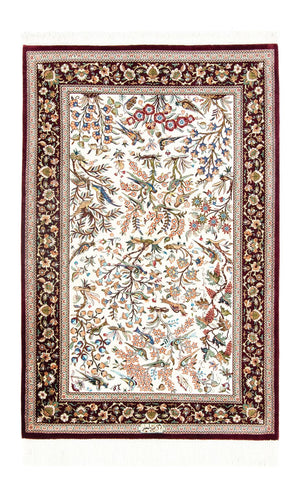 Jedwabny dywan - Ghom Silk - Premium - 123 x 80 cm - beżowy