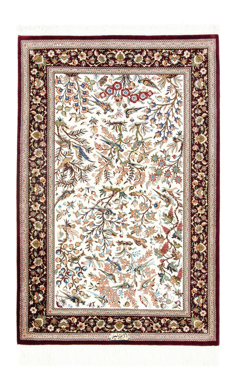 Jedwabny dywan - Ghom Silk - Premium - 123 x 80 cm - beżowy
