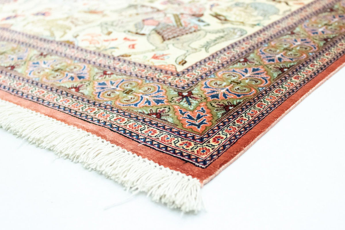 Jedwabny dywan - Ghom Silk - Premium - 121 x 77 cm - beżowy