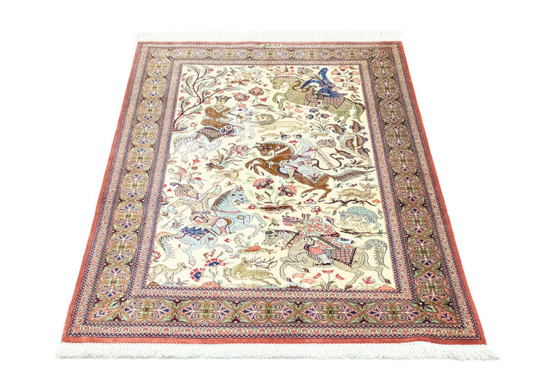 Jedwabny dywan - Ghom Silk - Premium - 121 x 77 cm - beżowy