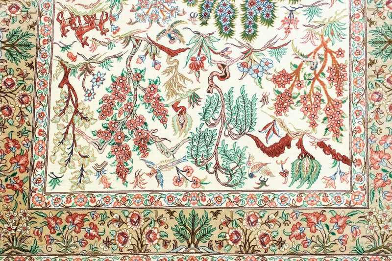 Jedwabny dywan - Ghom Silk - Premium - 122 x 80 cm - beżowy