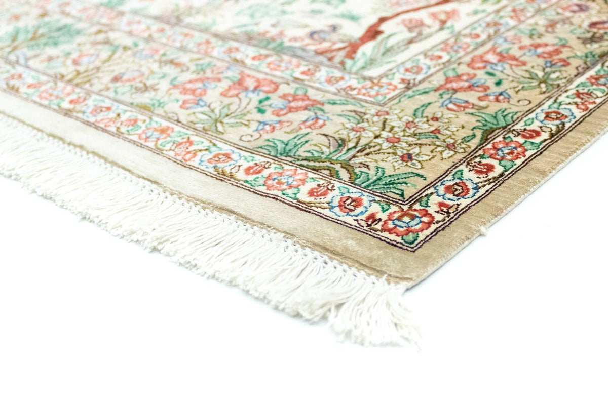 Jedwabny dywan - Ghom Silk - Premium - 122 x 80 cm - beżowy