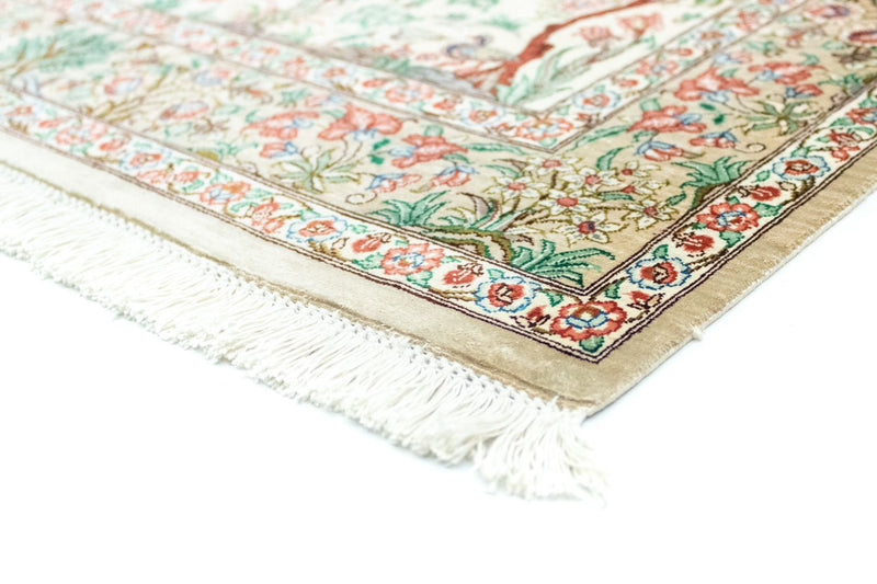 Jedwabny dywan - Ghom Silk - Premium - 122 x 80 cm - beżowy