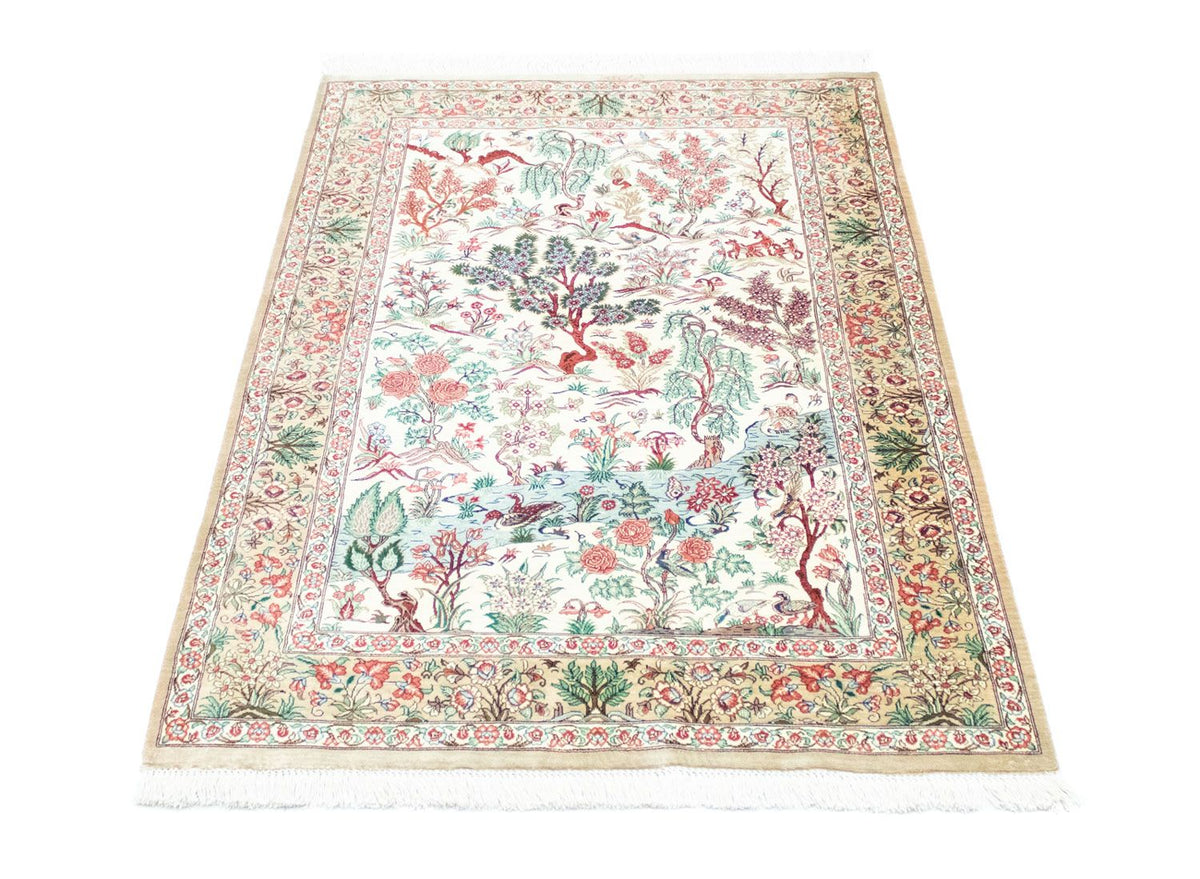 Jedwabny dywan - Ghom Silk - Premium - 122 x 80 cm - beżowy