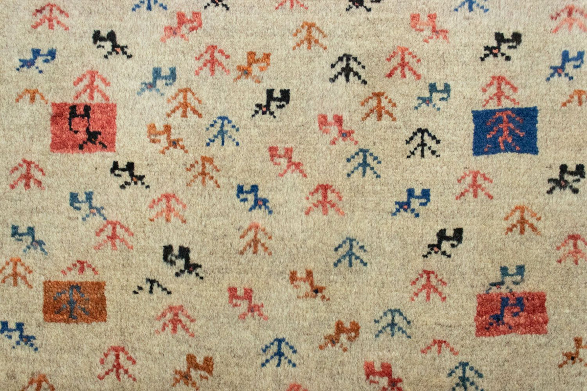 Dywan Gabbeh - perski - 128 x 73 cm - beżowy