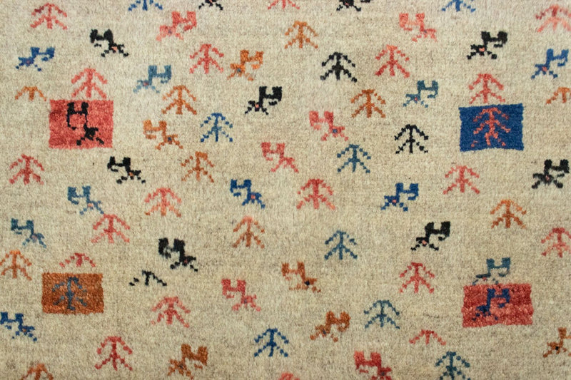 Dywan Gabbeh - perski - 128 x 73 cm - beżowy